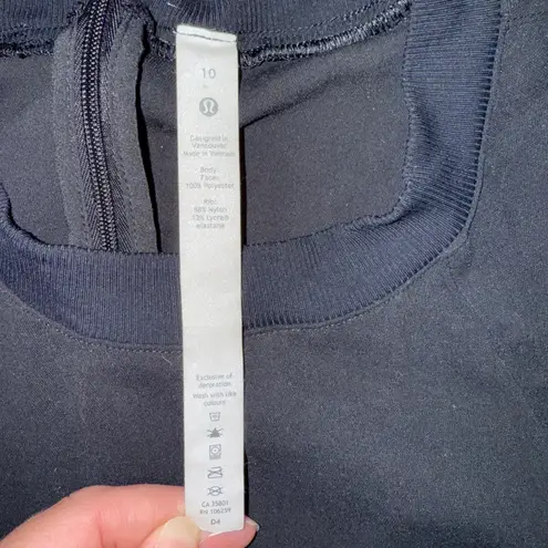 Lululemon  Black Dress Sleeveless Midi Length Adjustable Drawstring Size 10