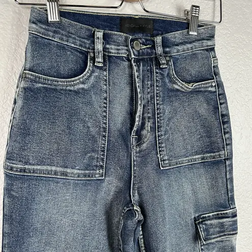 Kendall + Kylie Women's Skyscraper Stretch High Rise Bootcut Jeans Size 24 Blue