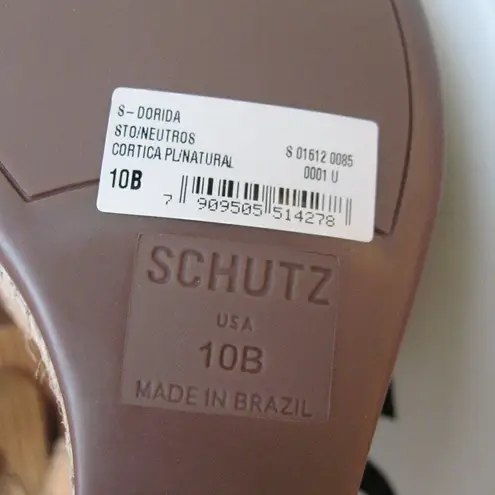 Schutz Natural Cork Wedge Sandals