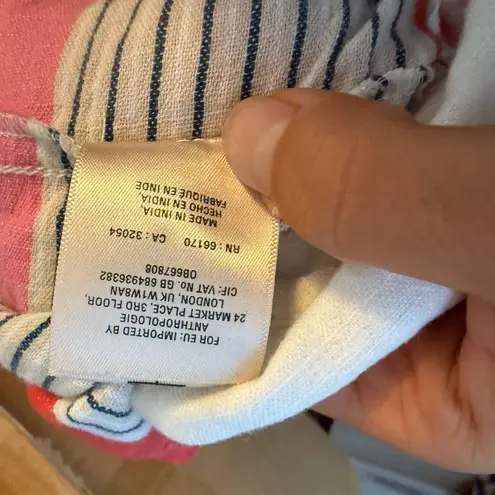 Holding Horses Anthropologie Cotton Striped Oversized Coastal Button Down