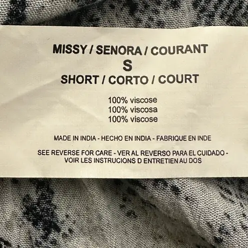 NWT Sofia Jeans Blouse Womens S Gray Snake Print Ruffle Boho Whimsigoth Witchy