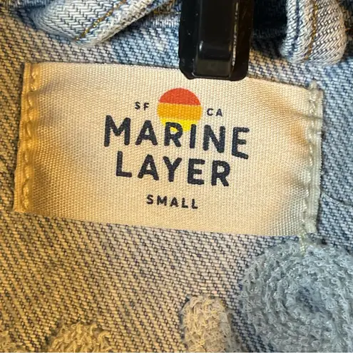 Marine layer Embroidered Light Blue Denim Jacket SZ:S