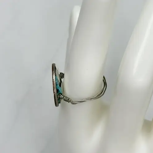 Vintage Wire Wrapped 1967 Roosevelt Dime Coin Ring Size 7 ✨ Silver