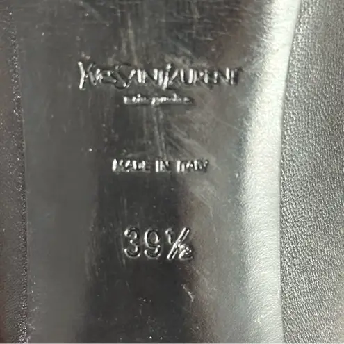 YSL Yves Saint Laurent Size 39.5 8.5 Black Leather Tribtoo Platform Pumps Heels