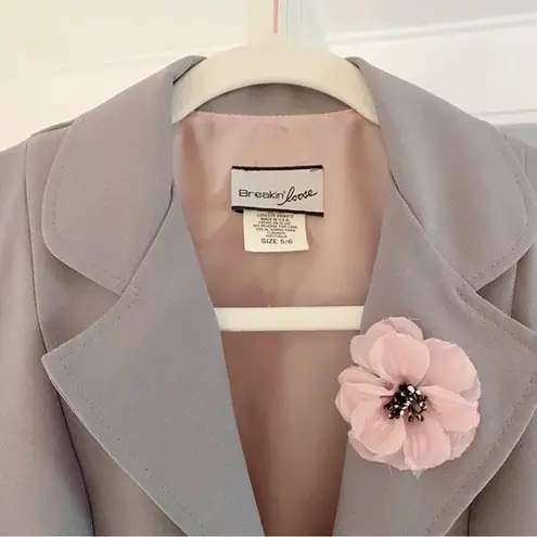 Breakin’ Loose Vintage Y2K Rosette Suit Vest Size 5/6 Slate Grey