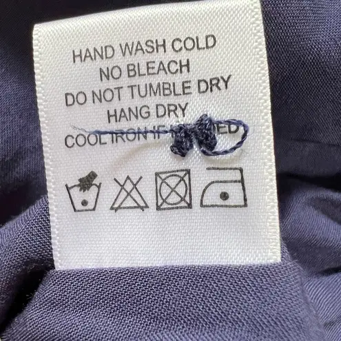 L'Academie L’Academie Brasila Navy Check Peplum Top Milkmaid Cottage Farmgirl Gingham Sz XL