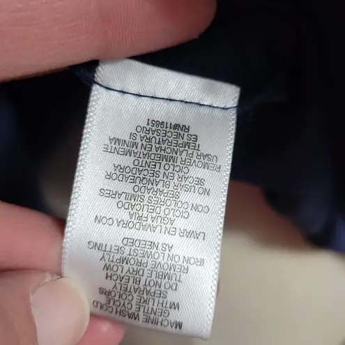 Heart soul Blue Floral Criss Cross Bell Sleeve Chiffon Blouse Size Large