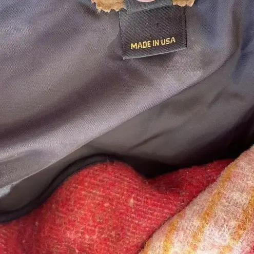 Woolrich VTG Coat Womens Large Red Southwest Aztec Woven Wool Blanket Jacket USA