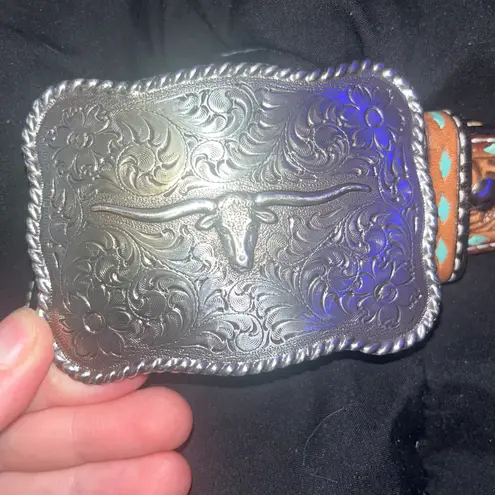 Angel Ranch Belt With Nocana Belt Buckle Blue