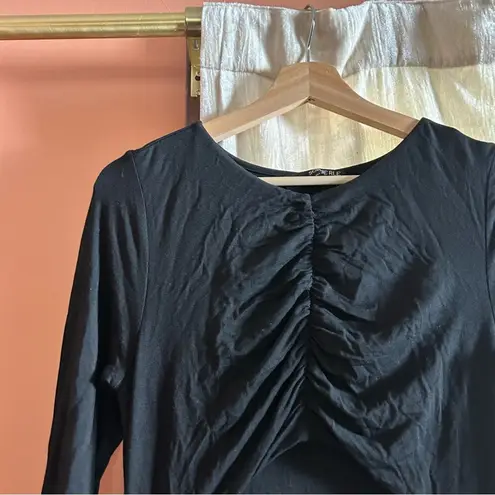 Sophie Rue Stella Ruched Jersey Maxi Dress Long Black Cutout Stretchy NWT Size M