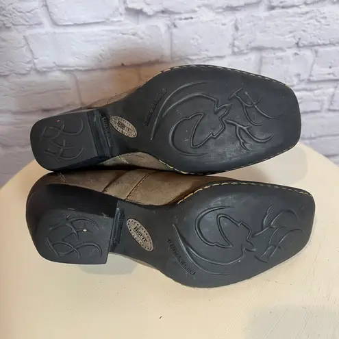 Born Brown Leather Slip On Mule Clog Shoes Women's 7