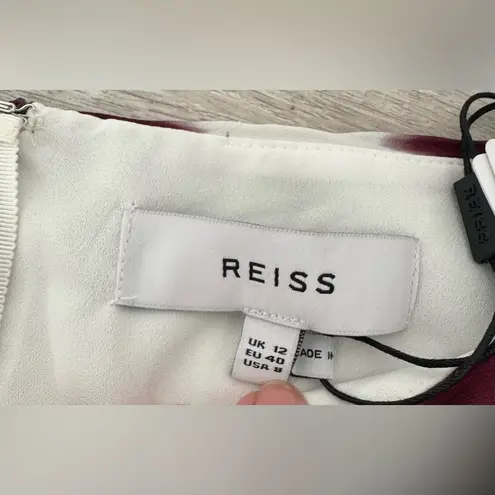 Reiss Josephine ikat flippy berry mini skirt Chiffon Party Summer NWT Size 8