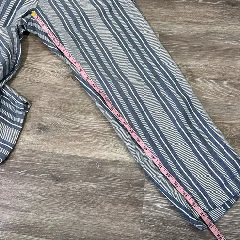 American Eagle  blue striped pull on high rise pants