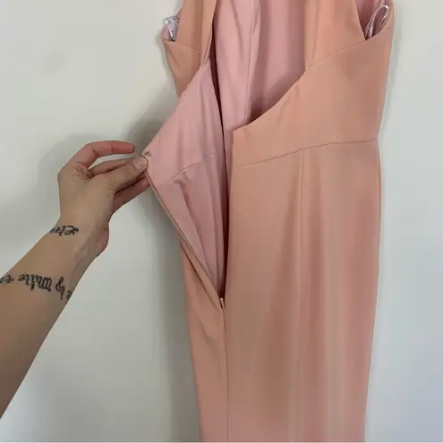 After Six Bow Neck Open Back Trumpet Gown Pink Size 12