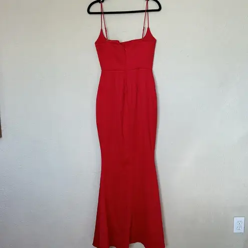 House Of CB  'Olivette' Red Rose Satin Corset Maxi Dress NWOT size S