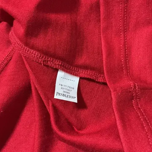 Pendleton Petite Red Long Sleeve Crew Neck Top Women's Size Medium