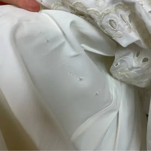 Vintage 1950s Wedding Dress House of Bianchi Southern Belle Basque Waist Bows White Size XS