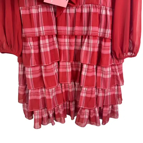 NWT Ivy City Co Curve Taylor Dress Red Plaid Tiered Ruffle Holiday Christmas 18W