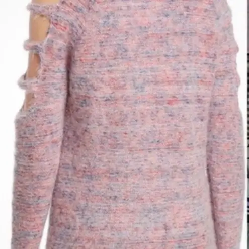 Ban Jara Bam Jara Women’s Lipstick Pink Cold Shoulder Sweater Pullover Small New with Tag - Image 1