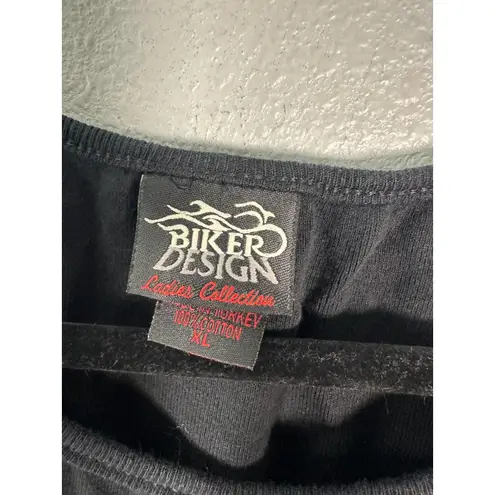 Biker Design Vintage 2005 Sturgis Bike Week Rhinestone Buckle Motorcycle Tank XL Black