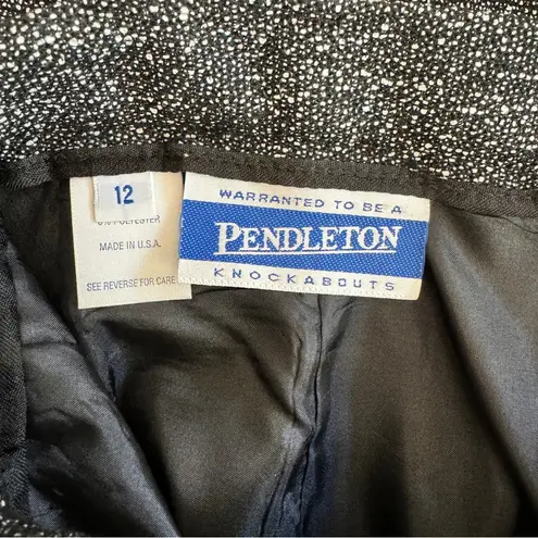 Pendleton  Vintage Black Wool Blend Pencil Skirt Pockets Womens Size 12 Classic