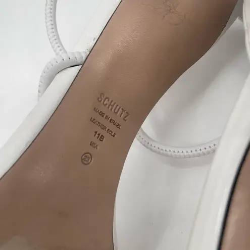 Schutz Gaiah Heels Size 11 White Strappy High Heel Bungee Cord Stretch Stiletto