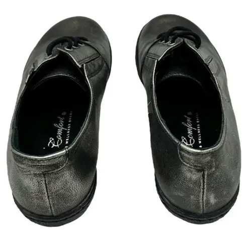 HELLE COMFORT WELLNESS PEWTER OXFORD COMFORT SHOES SIZE 6.5