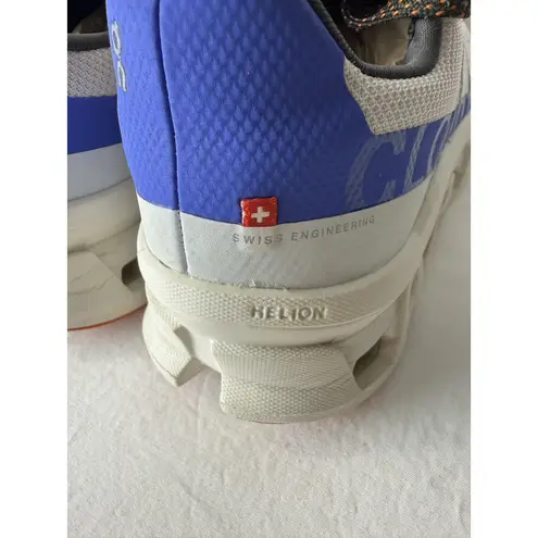 On Cloudmonster Shoes Womens Size 6.5 White Blue Running CloudTec Helion Foam