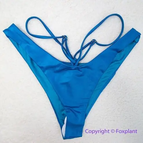 Agua Bendita NEW blue Egle Thoughts reversible bikini bottom, size L