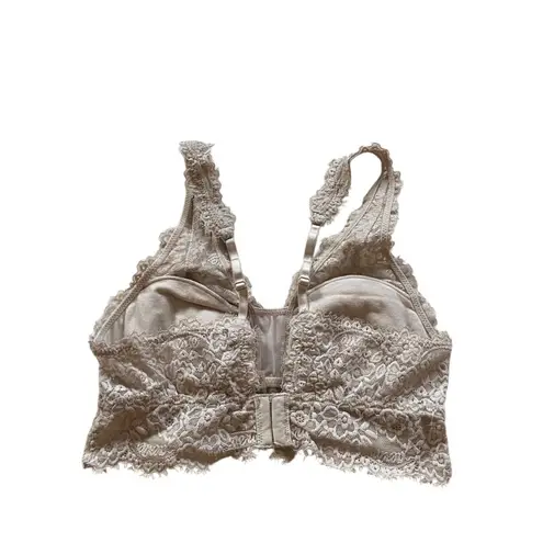 Aerie  Lace Back Closure Bralette Beige Size S Coquette Whimsygoth Fairy Summer