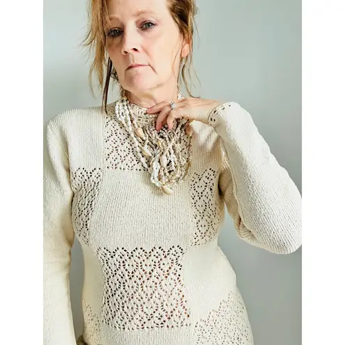 Vintage Set of Seashell Necklace Long Strands Beige Beachy Neutral