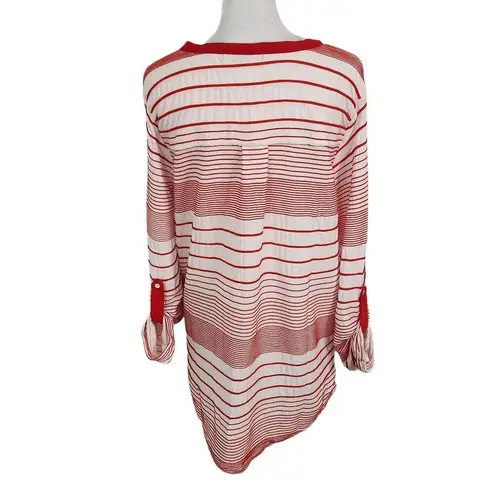 Sanctuary  Red and White Stripe Tunic NWT Size Medium Anthropologie Striped Top thumbnail 2