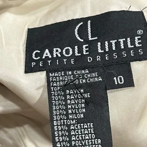 Carole Little Dress 10P Black Beaded Lace Spaghetti Strap Drop Waist Whimsygoth