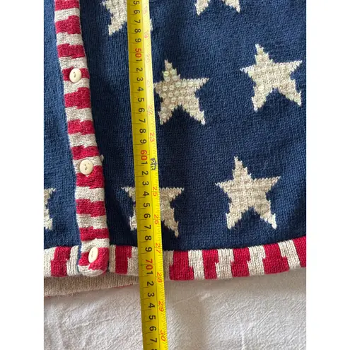 Quacker Factory Stars & Stripes Cardigan Sweater –2X Blue Size XL