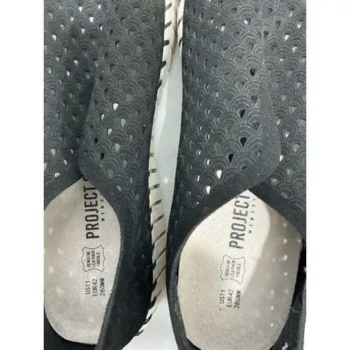 Womans Project Cloud Memory Foam Size 11 Perforated Slip On Platform Sneakers Black - Image 6