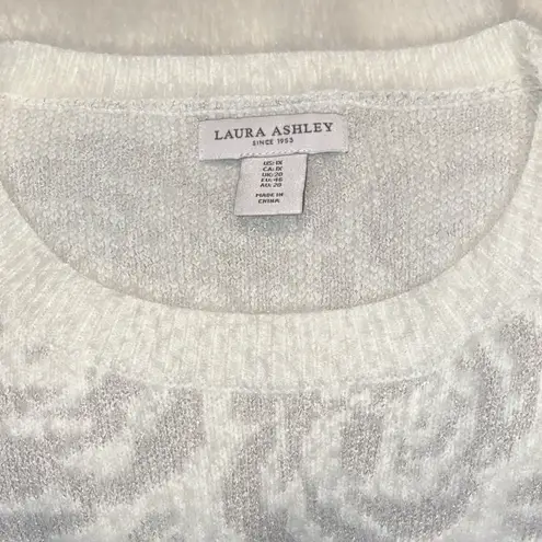 Laura Ashley Size 1X: Floral Metallic Crew Neck Sweater
