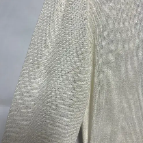 Sita Murt Anthropologie Linen Blend Crochet Cream Lightweight Cardigan Sz Small