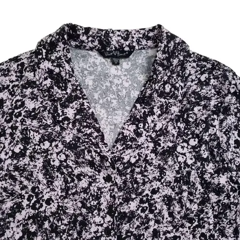 Velvet Heart Wrap Tie Floral Blouse Womens Medium Long Sleeve Button Up