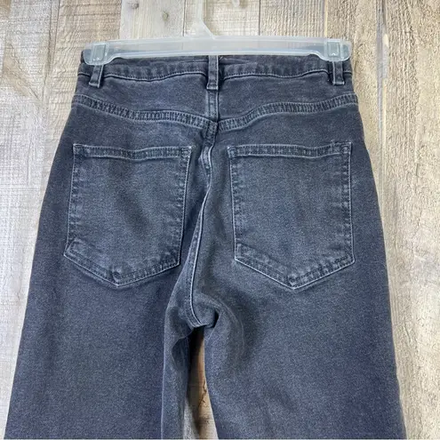 ASOS  5 Pocket Black Denim Jeans with Raw Hem