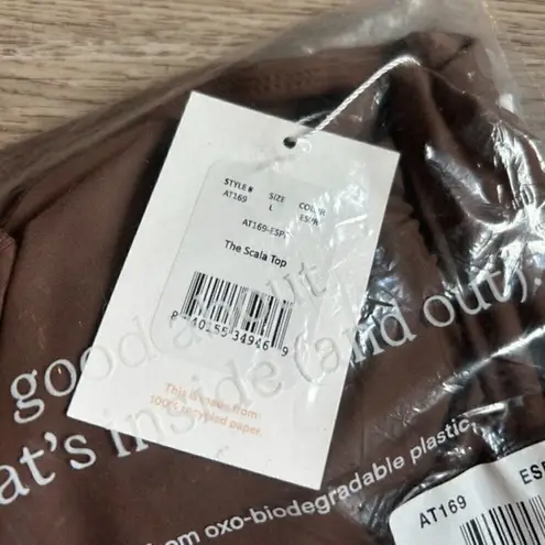 ANDIE Swim The Scala Top Espresso Brown Size L NWT