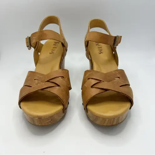 Kork-Ease KORKS Bagley Brown Leather Straps Heeled Sandals Size 8 Y2K