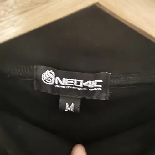 NEO4iC Body Suit Futuristic Cyber Streetwear Cerebral Long Sleeve Black Medium