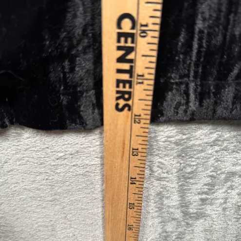 Easel Duster Jacket Large Black Crushed Velvet Goth Witchy Maxi Trench Blazer