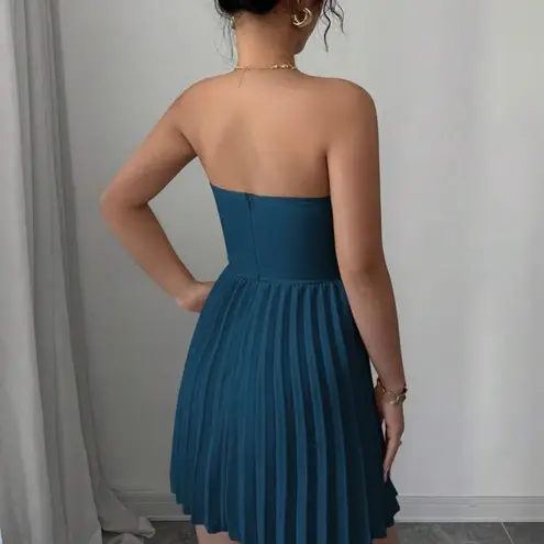 SheIn  Strapless Teal Dress