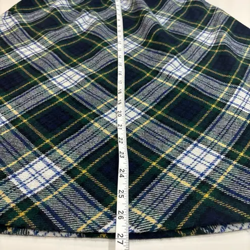 Ecco Bay Plaid Midi vtg 70s skirt green and navy blue size M Size M