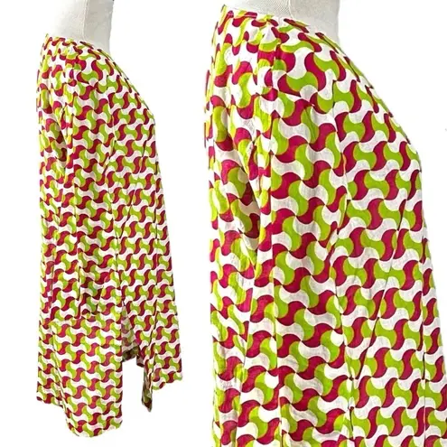 Gretchen Scott Indian Cotton Tunic Top Size Small Spring Summer Cover Up Beach Green