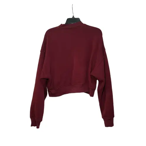 Alexander Wang Burgundy Oversized Cropped Vinyl Meltdown Sweatshirt