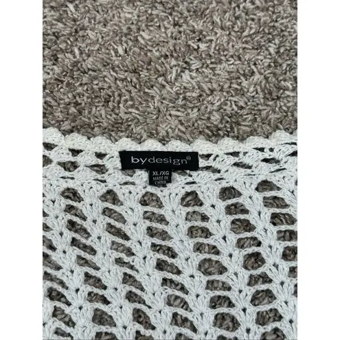 vintage y2k by deisgn open front loose knit white glitter cardigan sweater XL