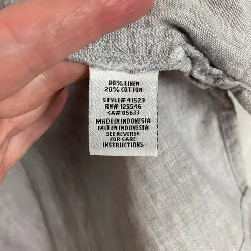 Habitat Gray Linen&Cotton 3/4 Sleeve Boxy Top Sz.L