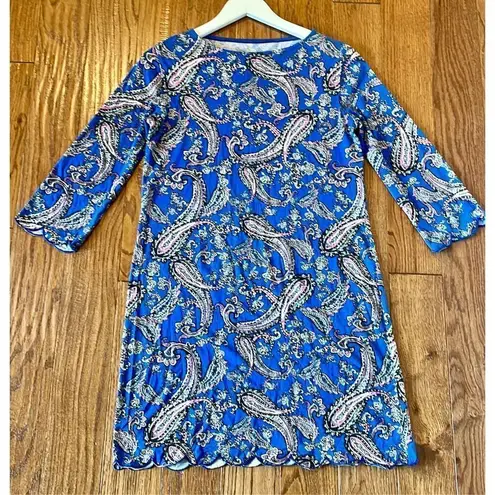Coolibar UPF 50 paisley scallopāhem dress small Blue